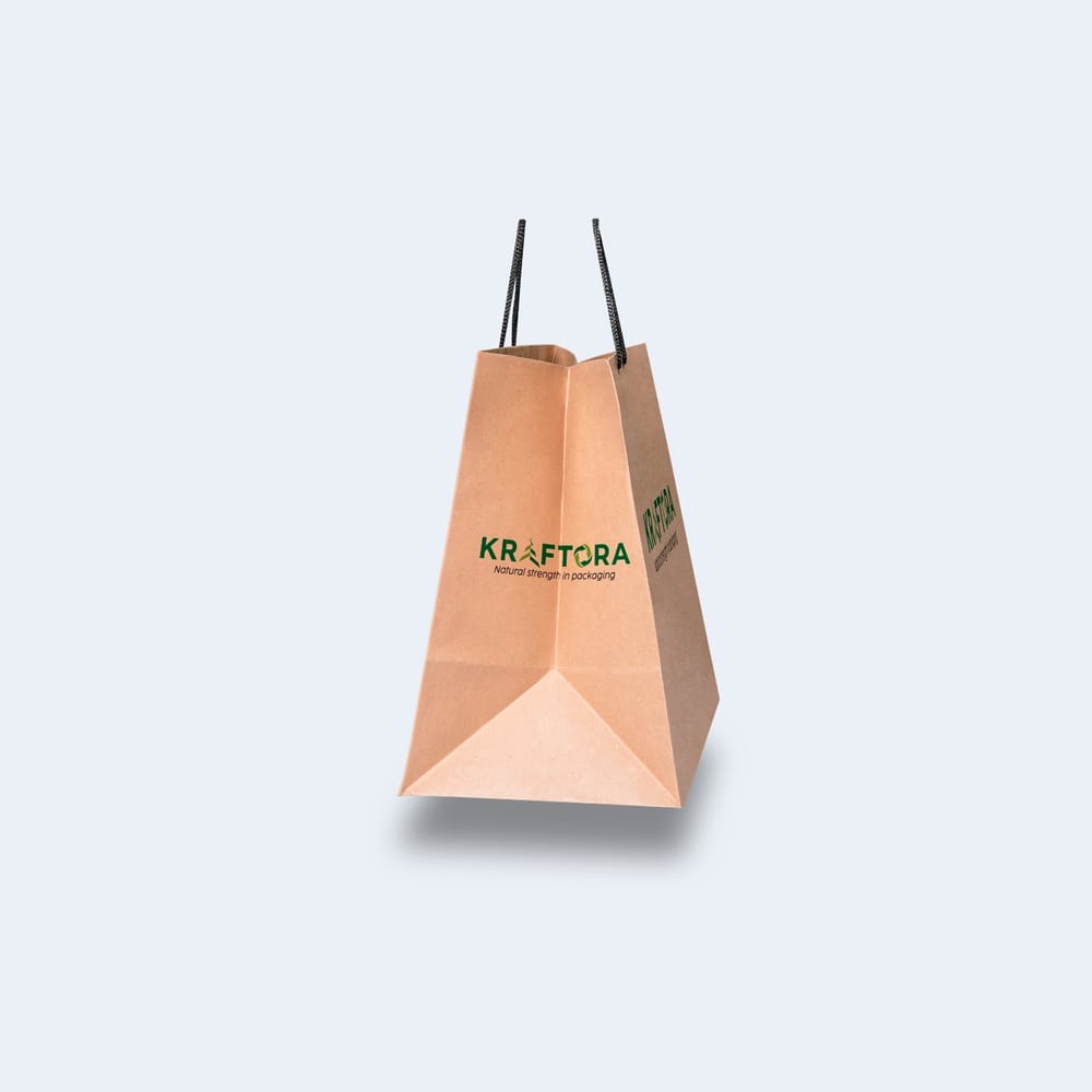 Burgu Saplı Kraft Kağıt Çanta 3